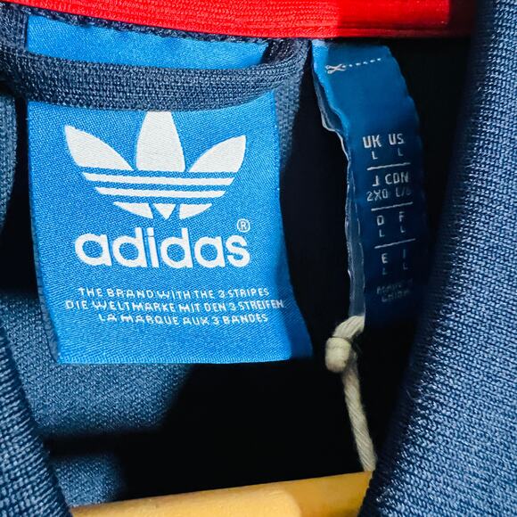 Adidas Originals Full Zip Jacket Long Sleeve Blue Athletic Track - L - Picture 7 of 7